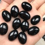 রেখা যুক্ত কালো আকিক পাথর (Size:12x16mm+- আংটির জন্য)